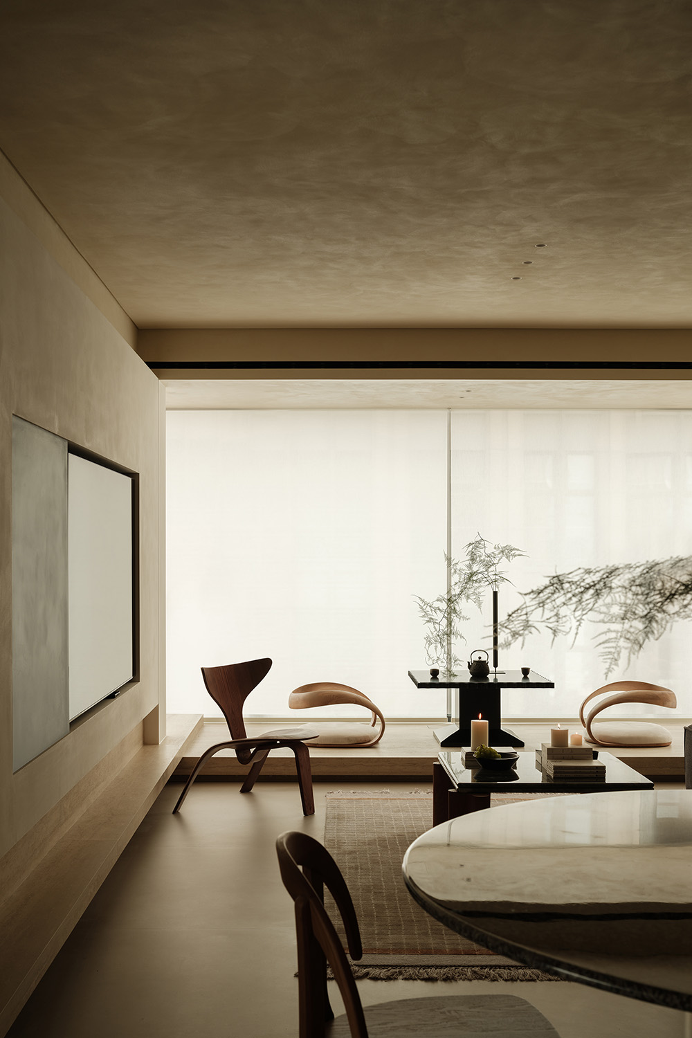 160㎡大平层设计,住宅设计,微水泥,横厅大平层,家装设计,大平层设计案例,大平层设计方案,大平层美学空间,上海嘉杰国际广场住宅,上海,陈博文设计师