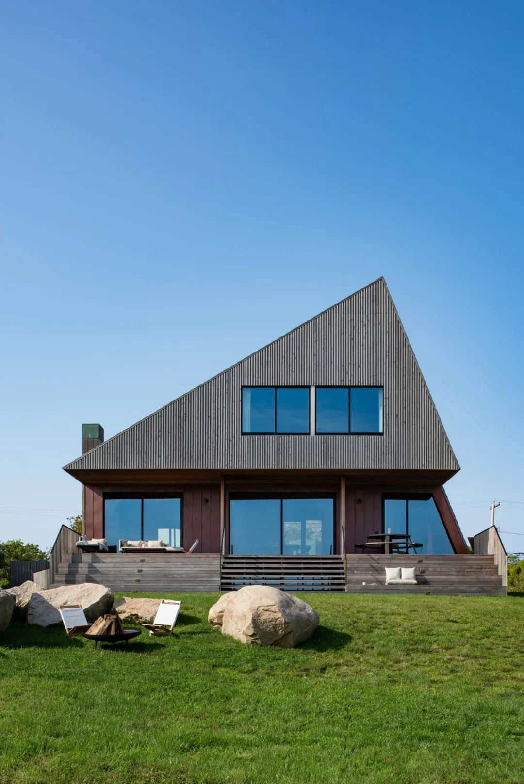 Bates Masi + Architects,别墅设计,别墅设计案例,别墅装修,美国,海景别墅,悬崖别墅,原木色,度假别墅,建筑师自宅