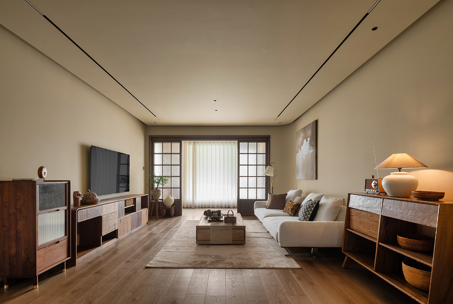 住宅设计,中古原木风,大平层设计,中古风住宅,中古风大平层设计,162㎡大平层设计,162㎡,大平层设计案例,大平层设计方案,合肥·西山林语中古原木风住宅,合肥,麻吉设计