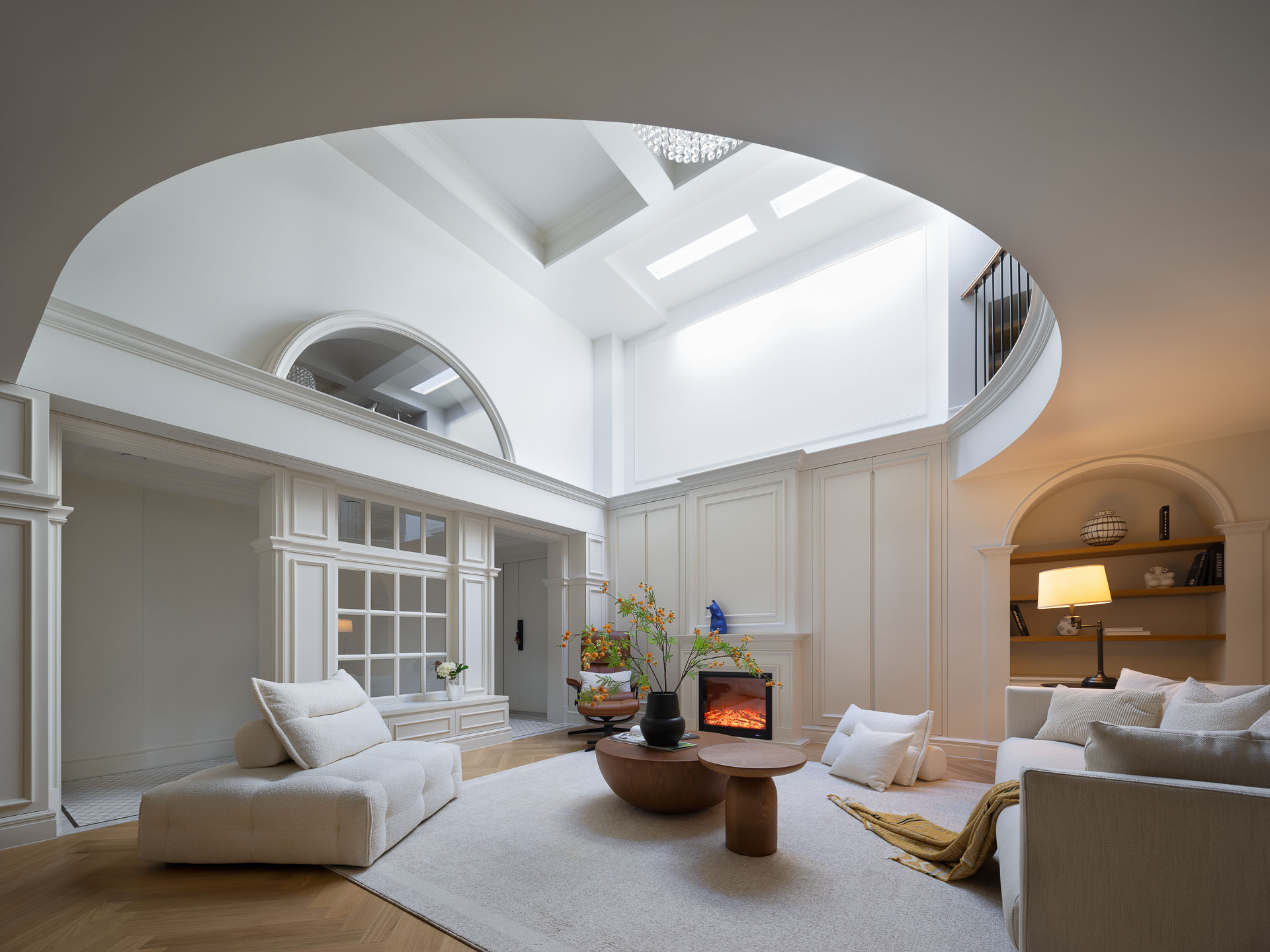 350㎡别墅设计,350㎡,别墅设计案例,住宅设计,法式风格家装设计,现代法式别墅,别墅设计方案,轻法式风格住宅,上海,海上溪云别墅一宅藏四季寸土生诗行,示觉设计