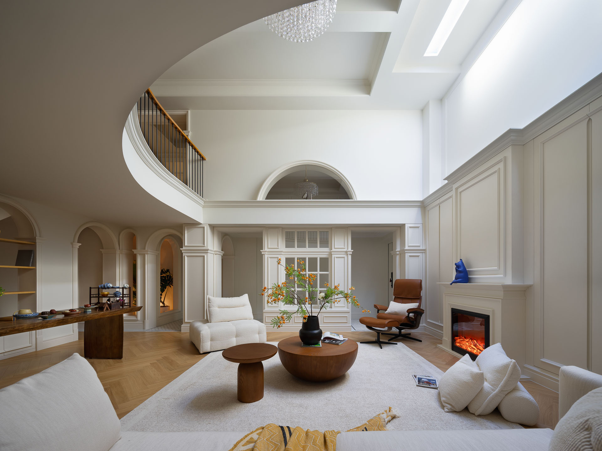 350㎡别墅设计,350㎡,别墅设计案例,住宅设计,法式风格家装设计,现代法式别墅,别墅设计方案,轻法式风格住宅,上海,海上溪云别墅一宅藏四季寸土生诗行,示觉设计