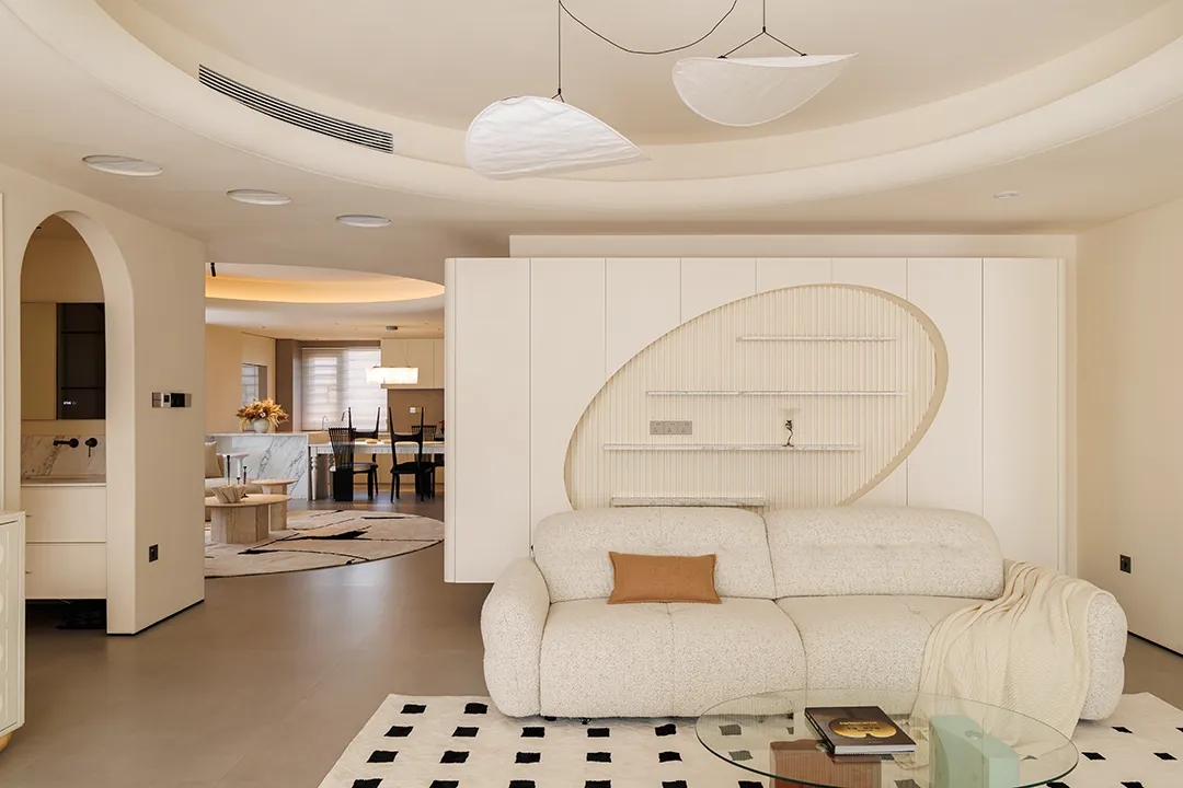 奶油风住宅,大平层设计,现代风格大平层设计,260㎡大平层设计,260㎡,奶油风大平层,大平层设计案例,大平层设计方案,福建三明大平层-光隅栖心,福建三明,越设计