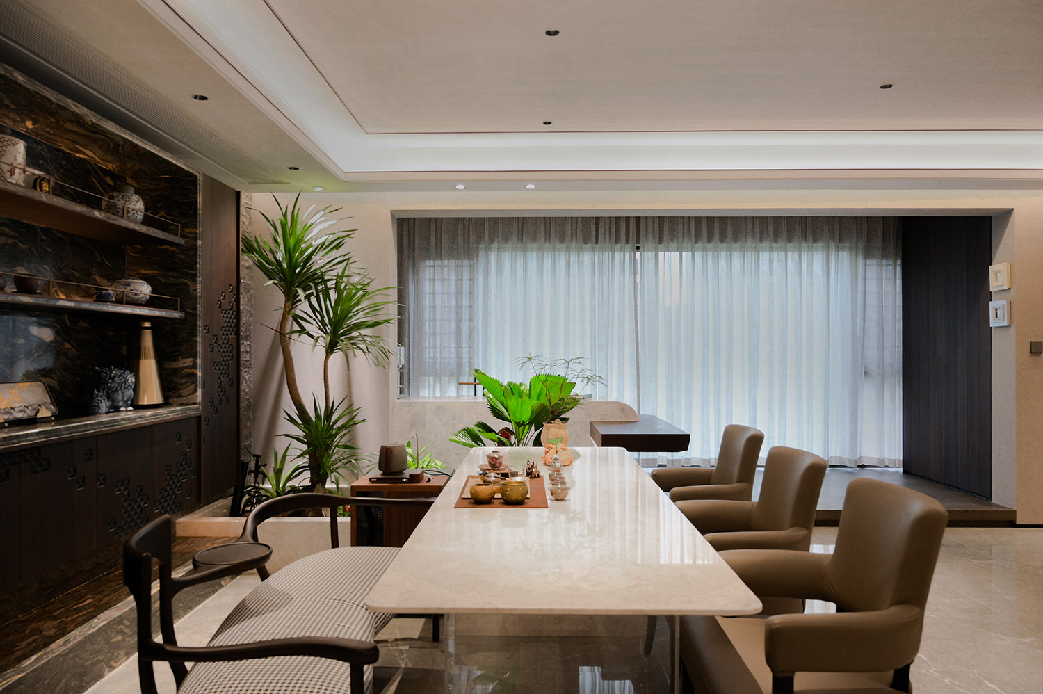 195㎡大平层,195㎡,住宅设计,复古风大平层,复古风住宅,现代风格家装设计,大平层设计案例,大平层设计方案,福清复古风大平层-梵熙,福建福清,廿上设计事务所