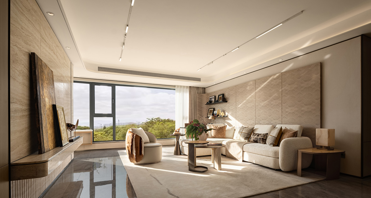 128㎡,公寓样板间,样板间设计,轻奢样板间,样板间设计案例,样板间设计方案,样板间软装设计,样板间美学空间,现代风格样板间设计,济南金海瑞園：用设计为岁月筑栖居,济南,艾迪尔设计