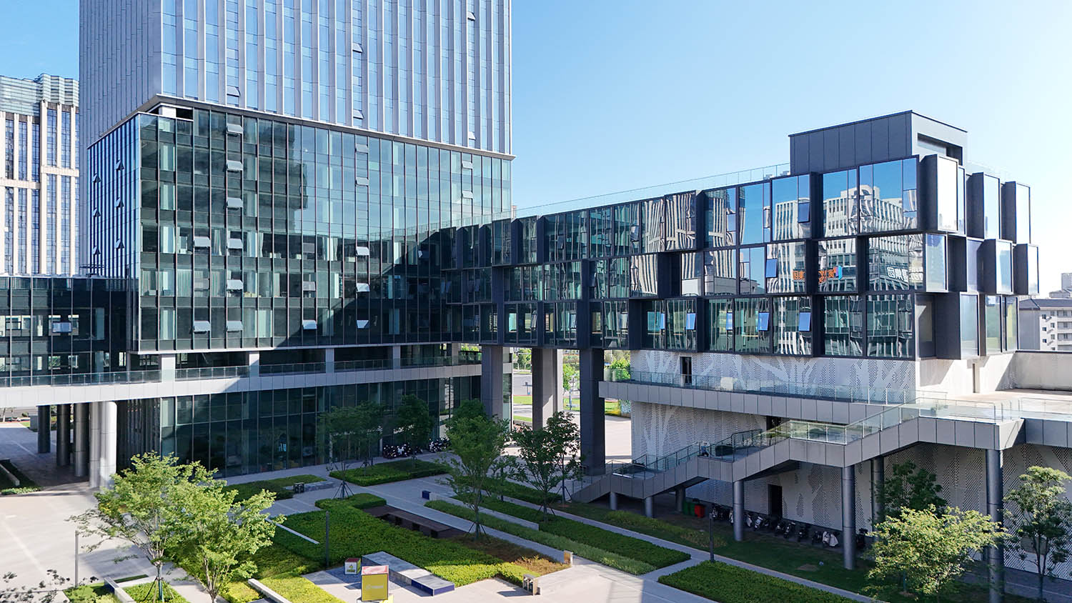 办公园区设计,建筑设计,外立面设计,办公大楼外立面设计,园区景观设计,上饶创智高地-新新广场,江西上饶,新新游戏