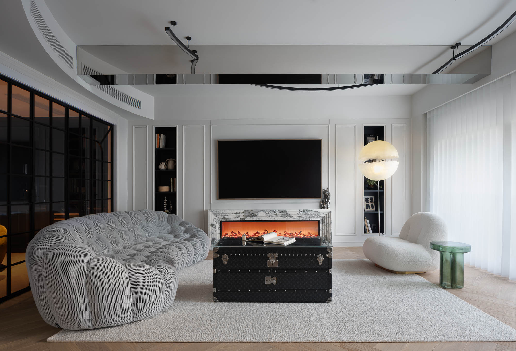 265㎡大平层设计,265㎡,大平层设计案例,住宅设计,法式风格家装设计,现代法式风格住宅,精装房改造,大平层设计,大平层设计方案,法式风格,上海,上海梧桐树下晶大厦-被Art Deco细节拿捏,示觉设计