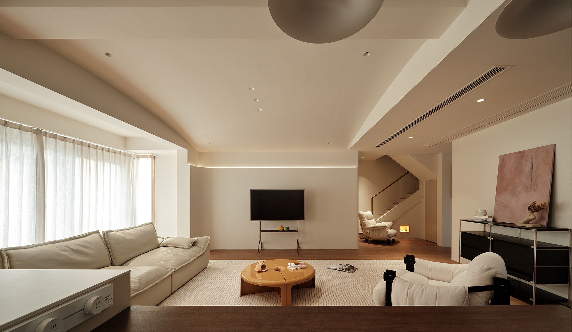 185㎡复式设计,185㎡,叠墅设计,奶油风叠墅,三层实木地板,叠墅设计案例,复式设计,家装设计,原木风设计,常熟雍澜院-尽揽自然本色,现代风格住宅设计,常熟,大墅优创,Der·1863