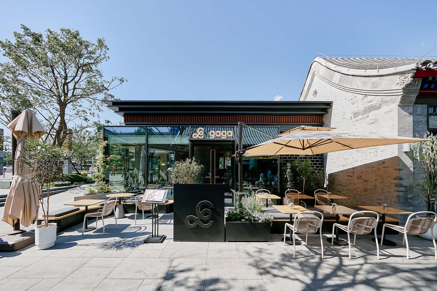 餐厅设计,休闲餐厅设计,轻食餐厅设计,主题餐厅设计,餐厅设计案例,餐厅设计方案,开放式花园餐厅,餐厅装修,gaga北京大吉巷店,gaga餐厅,北京,odd设计事务所