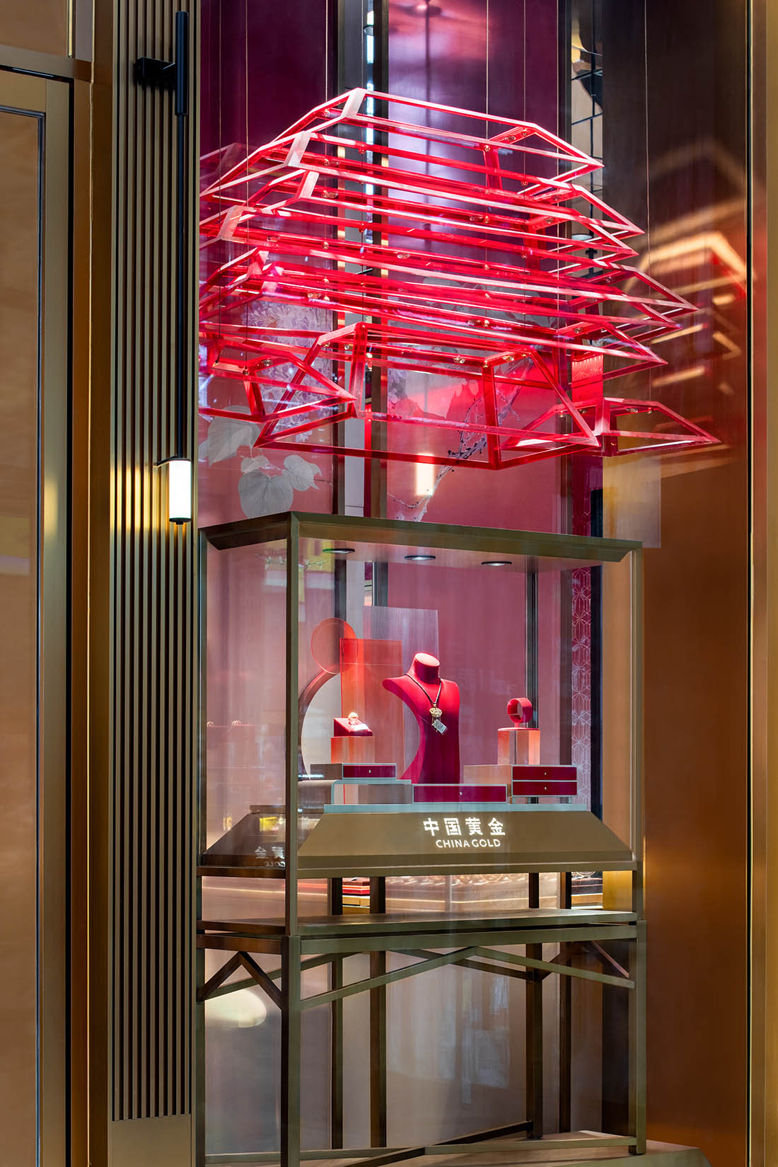 饰品店设计,珠宝店设计,黄金珠宝店,黄金零售店设计,珠宝零售店,零售店设计,零售店设计案例,零售店设计方案,中国黄金西宁海湖万达店,西宁,佰第设计/李振兴