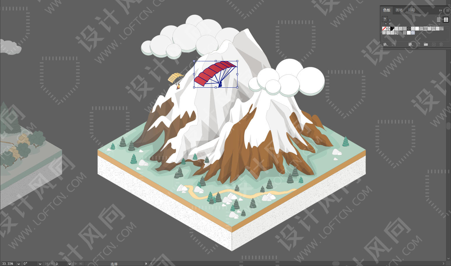 创意矢量图集,等轴测设计素材,设计师必备创意素材,等轴测图,设计素材,山景素材