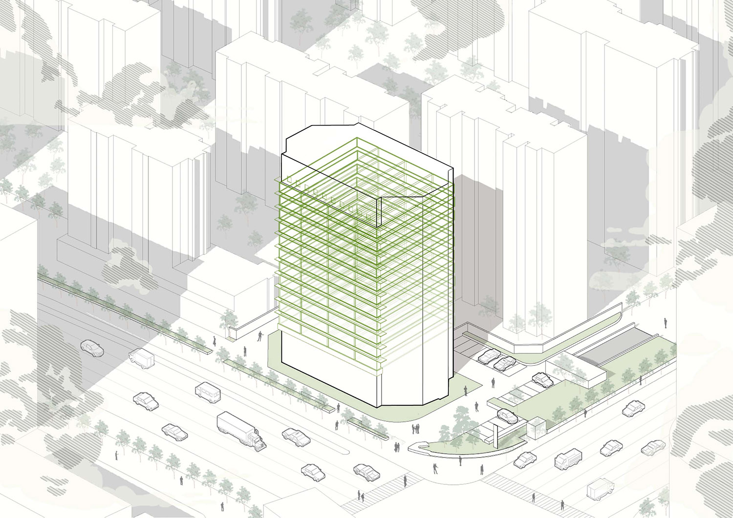 办公大楼改造,外立面改造,建筑改造,立面设计,城市更新,上海长宁海益大厦改造项目,上海,DUTS杜兹设计