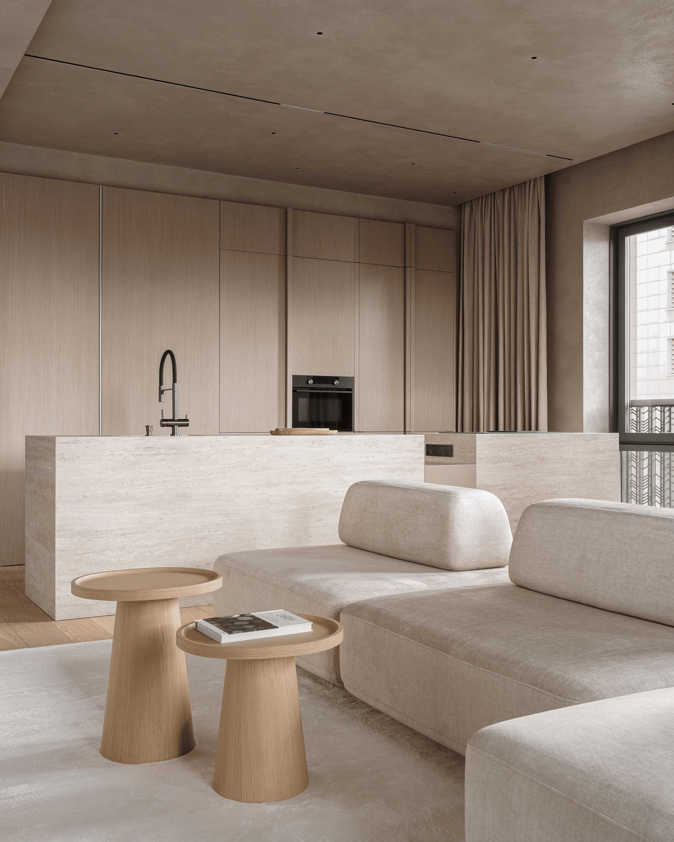 A&ES,大平层设计,大平层设计案例,莫斯科,大平层,中性色调