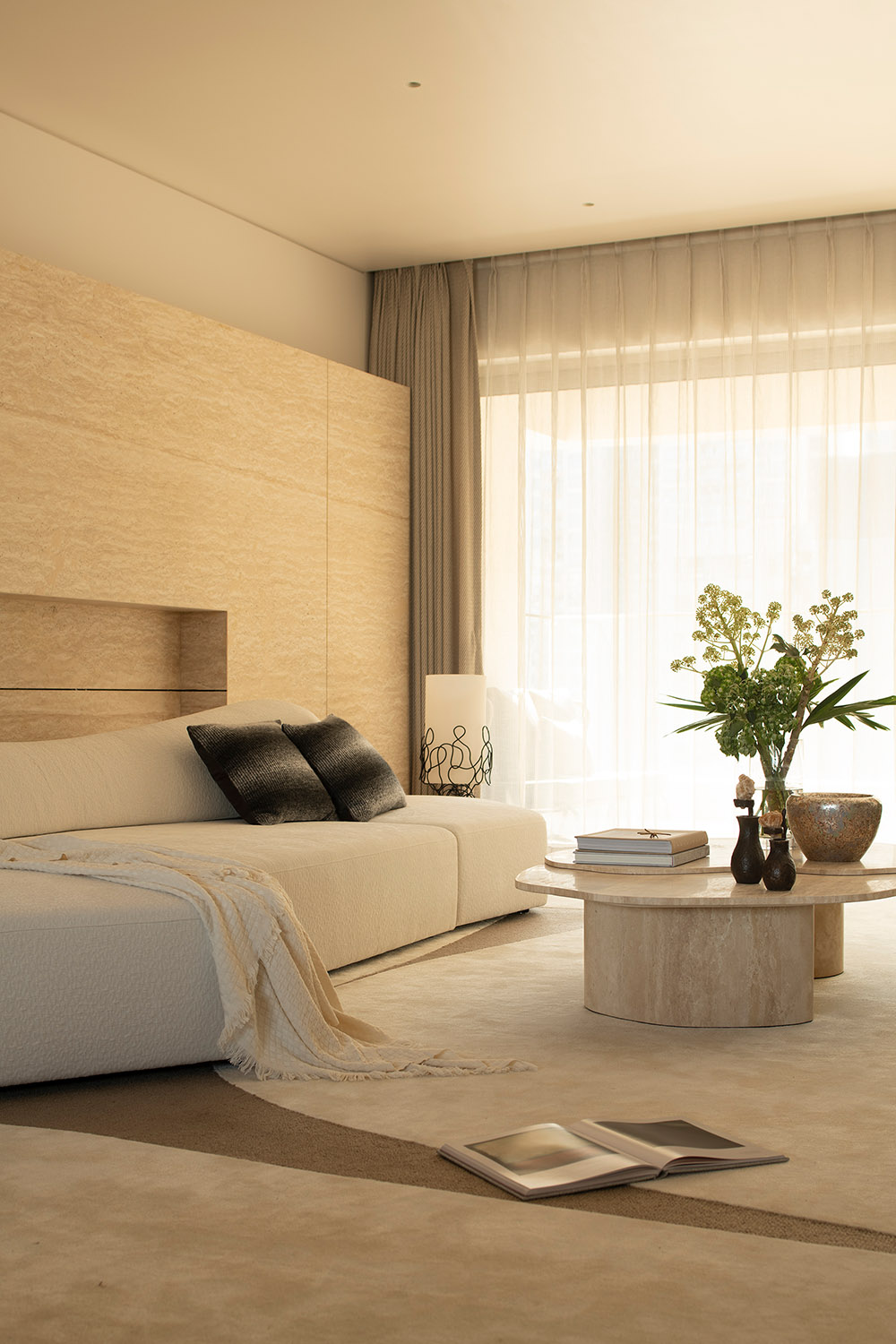 奶油风住宅,大平层设计,现代风格大平层设计,230㎡大平层设计,230㎡,奶油风大平层,大平层设计案例,大平层设计方案,广州珠江新城大平层,广州,共舍空间设计