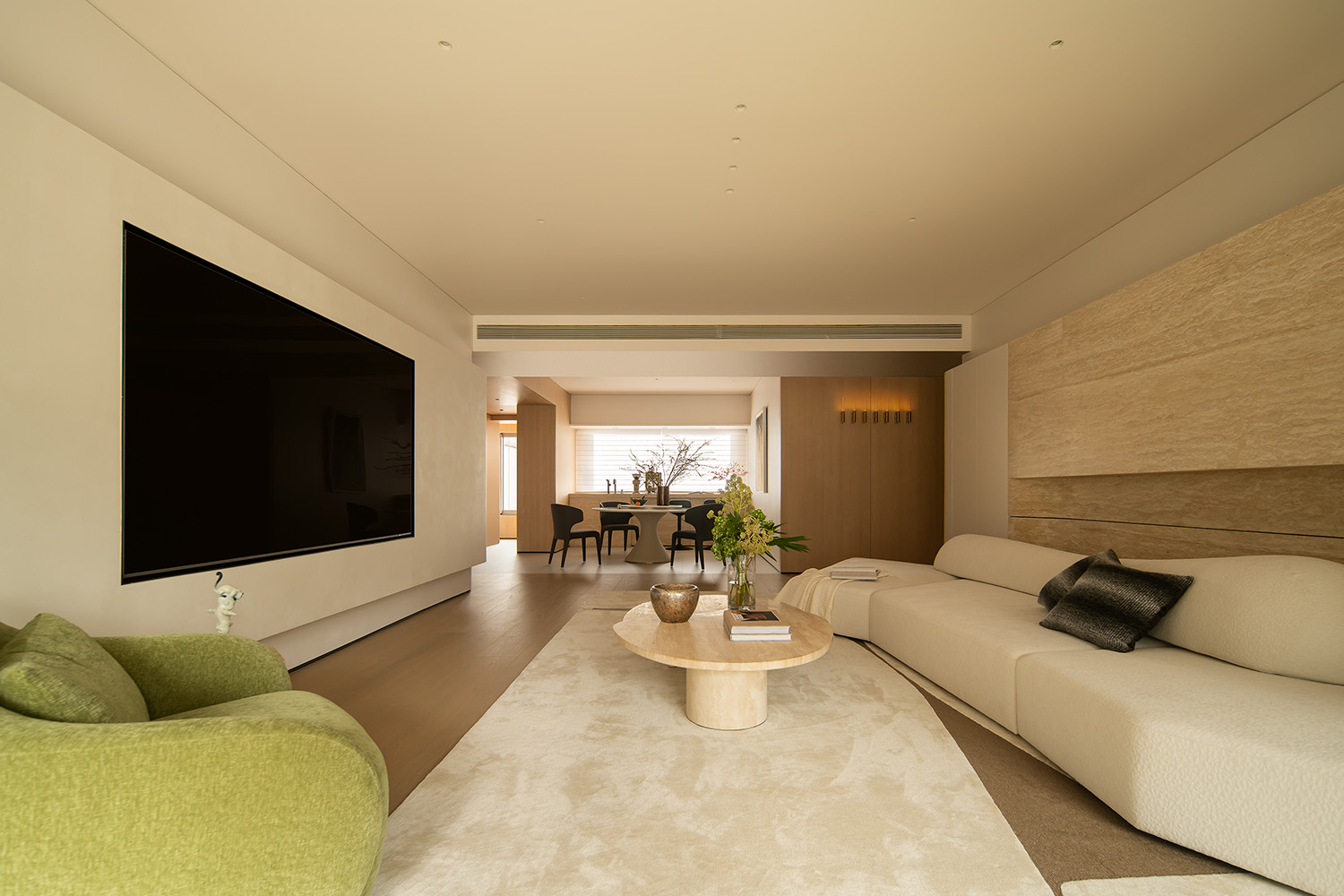 奶油风住宅,大平层设计,现代风格大平层设计,230㎡大平层设计,230㎡,奶油风大平层,大平层设计案例,大平层设计方案,广州珠江新城大平层,广州,共舍空间设计