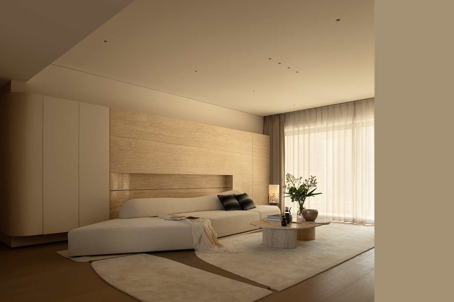 奶油风住宅,大平层设计,现代风格大平层设计,230㎡大平层设计,230㎡,奶油风大平层,大平层设计案例,大平层设计方案,广州珠江新城大平层,广州,共舍空间设计