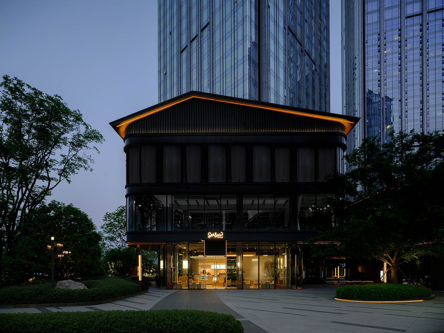 咖啡店设计,开放式咖啡店,松弛感咖啡店,商务中心咖啡店,咖啡店打卡,咖啡店装修,咖啡店设计案例,咖啡店设计方案,长沙达美Seesaw咖啡店：遗落在都市CBD里的一抹红土,长沙,紫宇宙设计
