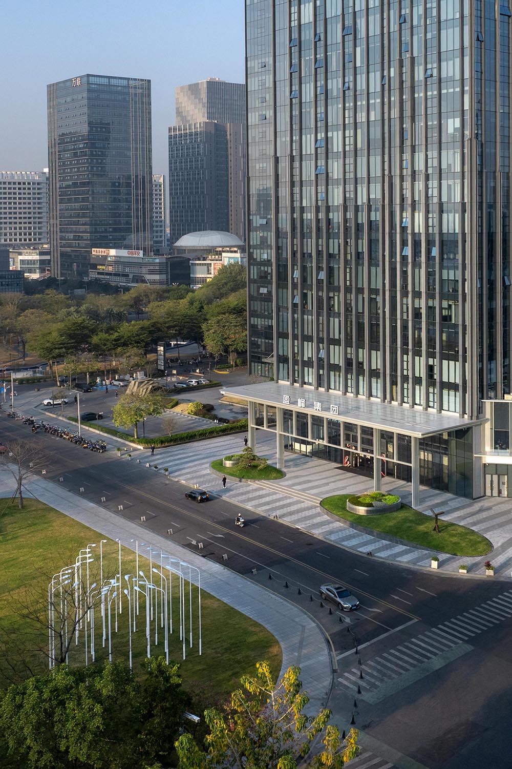立面改造,建筑改造,建筑立面改造,办公室大堂改造,重塑总部商务新标杆-顺德盈峰中心形象门户升级,广东顺德,睿住天元设计